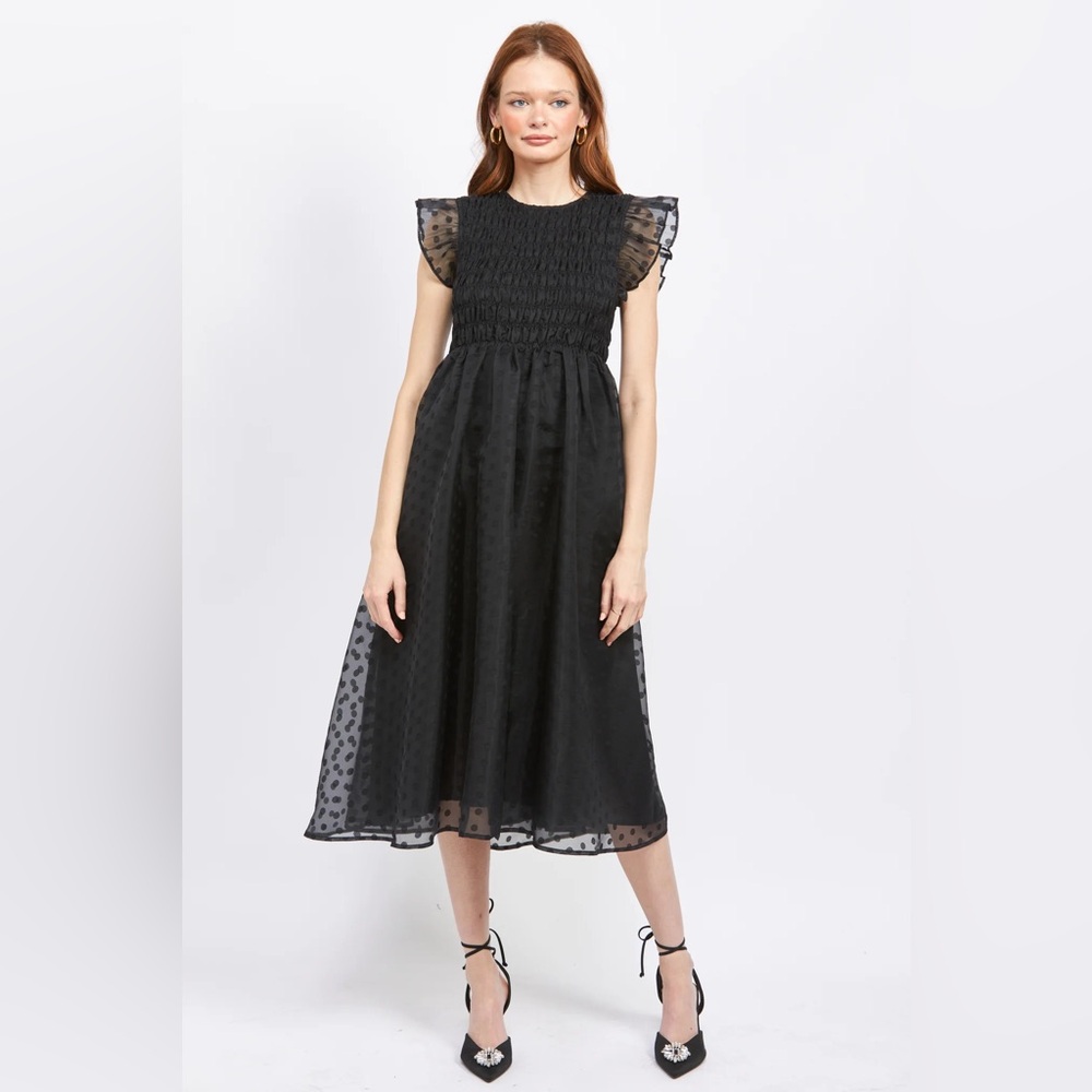 Women's Dress - En Saison Ribbed Top A-Line Black Sleaveless Long Size XS